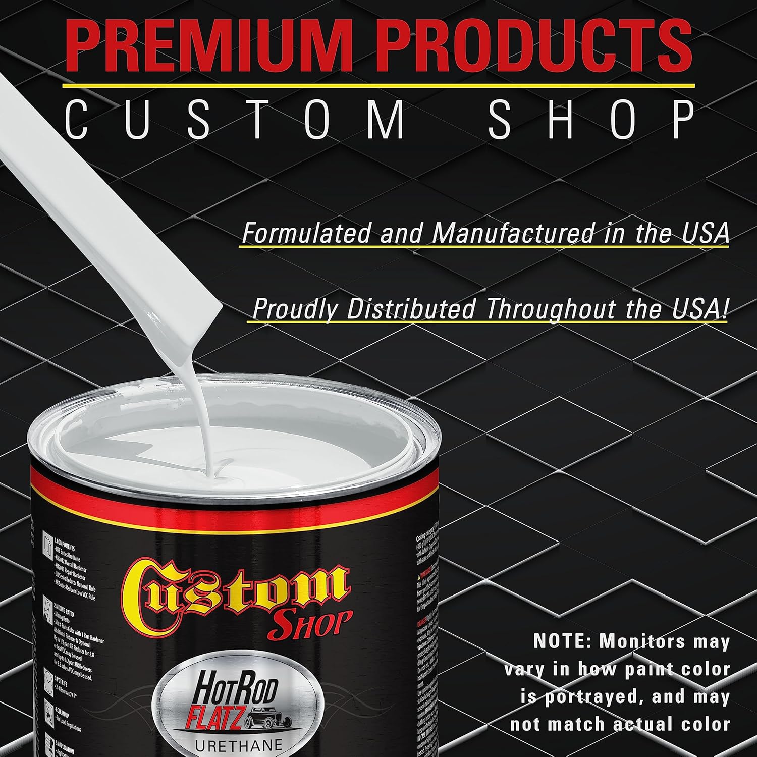 Custom Shop Alpine White Hot Rod Flatz Urethane Auto Paint Quart Kit C2599