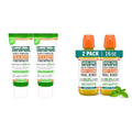 TheraBreath Dentist Formulated Fluoride Free Toothpaste Mild Mint 4 Ounce (Pack of 2) and Antigingivitis Antiseptic Alcohol Free Mouthwash Fresh Mint 16 fl oz (Pack of 2)