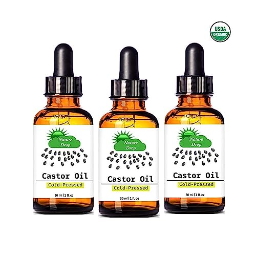 Organic Castor Oil 1 oz - 100% USDA Certified Pure Cold Pressed Hexane Free W28807