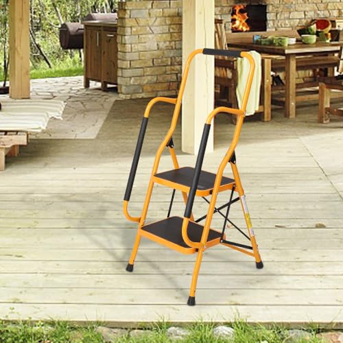 Winado 2 Step Ladder with Handrails, 500LBS Folding Step Stool O203913