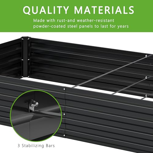 2PCS Galvanized Raised Garden Bed Kit, Metal Planter Box for Outdoor Planting Q36624