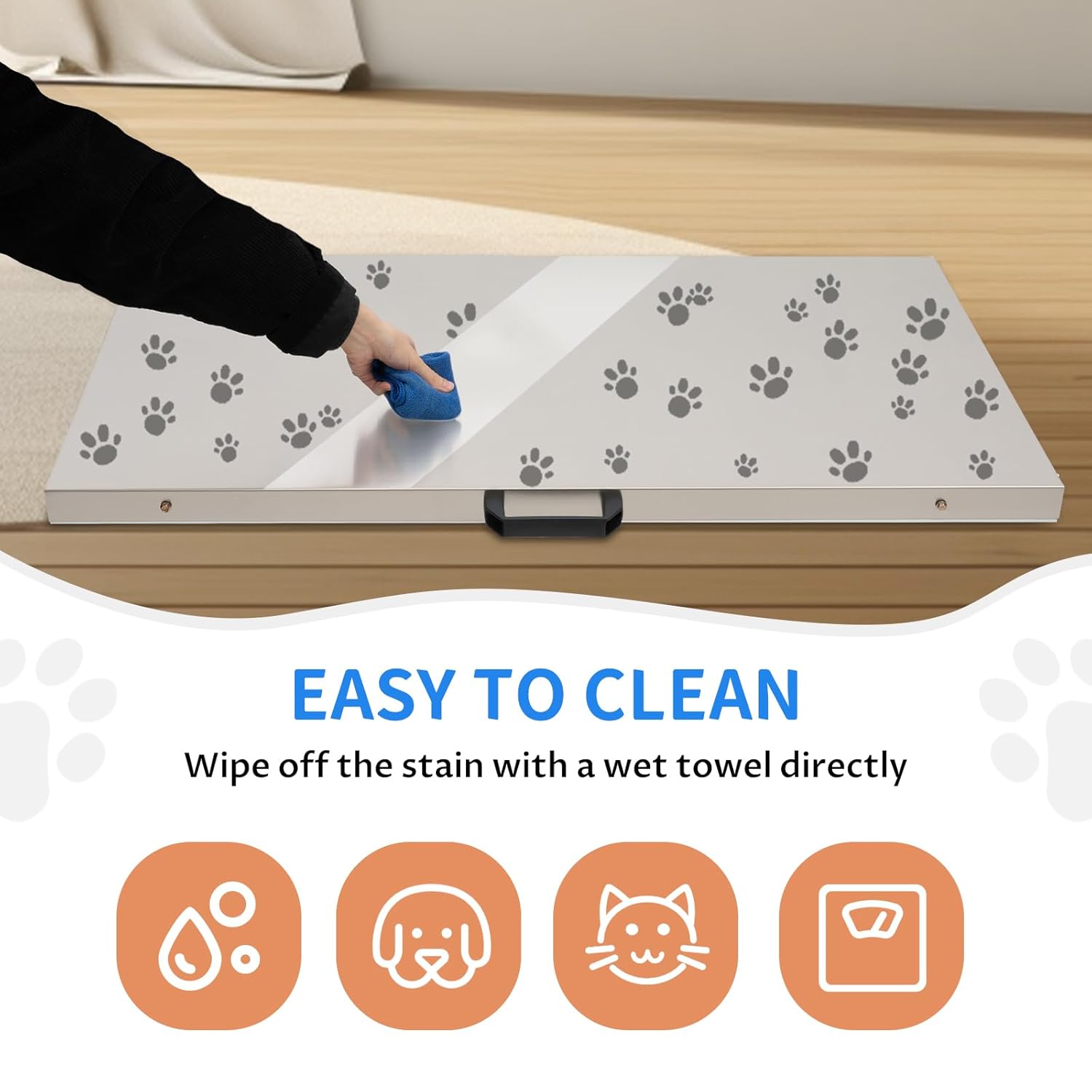 Veterinary Scale Digital Pet Scale Max 660lbs Heavy Duty Livestock Scale with Power Adapter W176