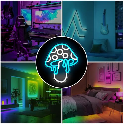 Mushroom Neon Sign Dimmable LED Night Light Wall Art for Bedroom Decor O27662