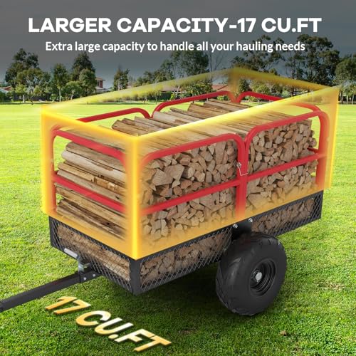 Heavy Duty ATV Dump Cart, 1700 lb Steel Utility Trailer B2285