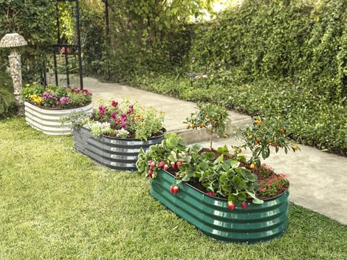 Galvanized Raised Garden Bed 4×2×1 ft Metal Planter Box for Vegetables, Flowers M146044