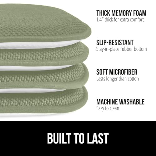 GORILLA GRIP Slip Resistant Chair Cushions, Memory Foam, Set of 2, Beige W525