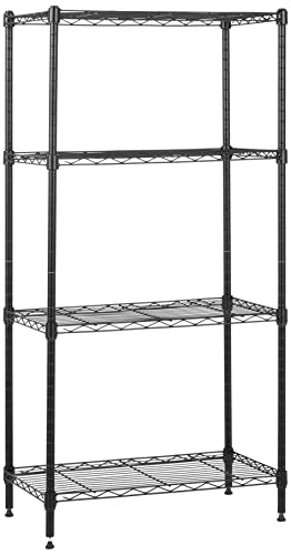 Amazon Basics 3-Shelf Adjustable Steel Wire Rack Storage Shelving, Chrome D243