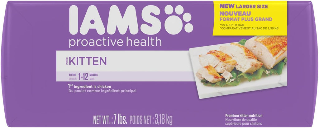 Iams Proactive Health Healthy Kitten Dry Cat Food with Chicken, 7 lb. Bag Z59455