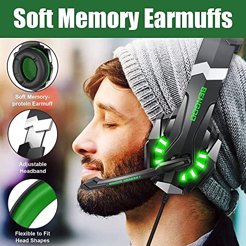 BENGOO G9000 Stereo Gaming Headset for PS4 PC Xbox One PS5, Noise Cancelling Over Ear with Mic U80966
