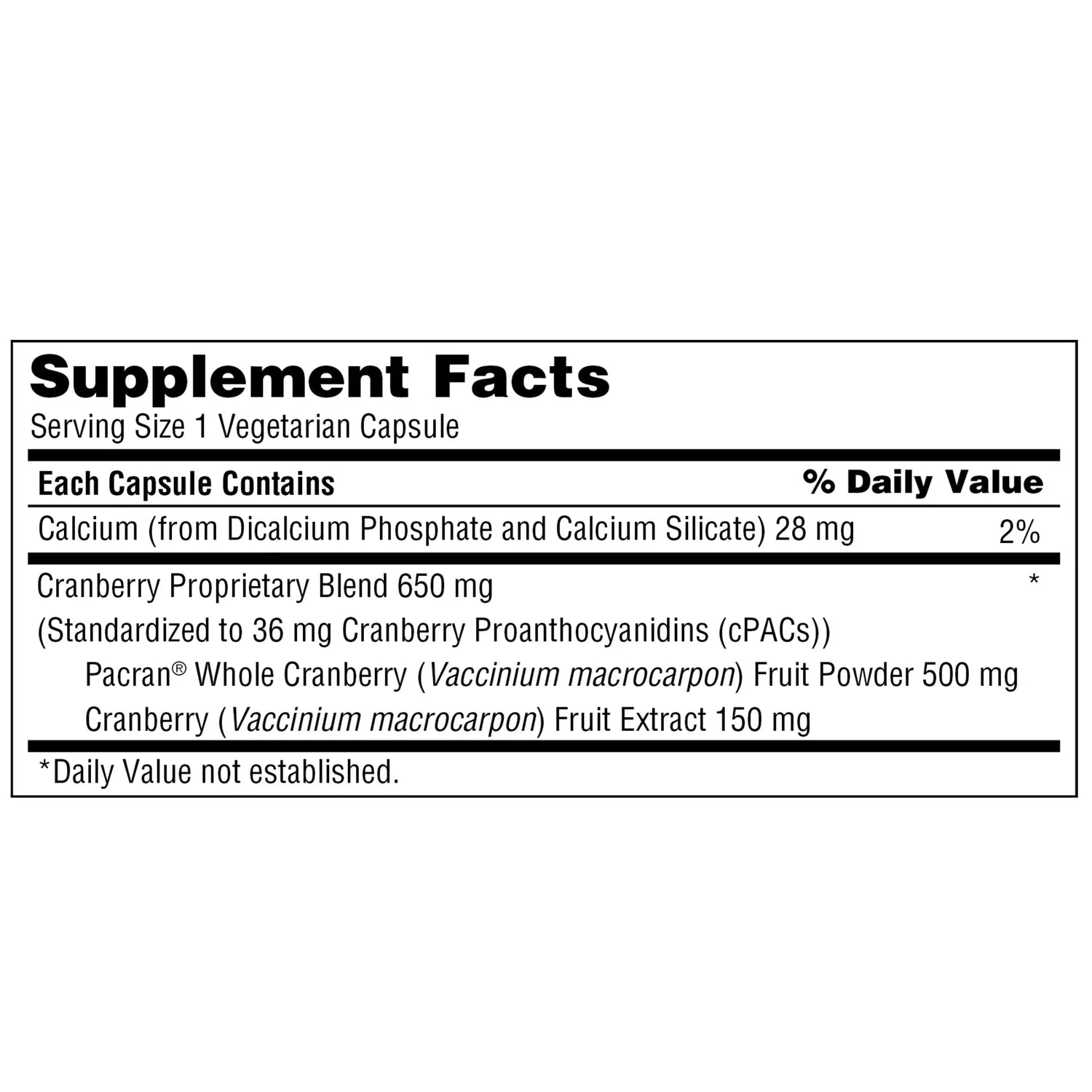 Trunature Pacran Cranberry 650 mg, 140 Vegetarian Capsules, 2 Pack B8706