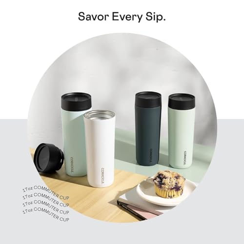 Corkcicle Commuter Cup Travel Mug Insulated Coffee Mug with Lid 17 oz Dragonfly J36810