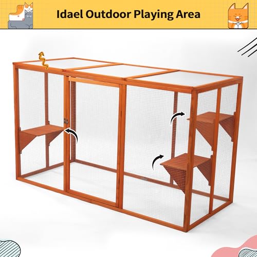 Catio Outdoor Cat Enclosure Weatherproof Wooden Grey Q380854