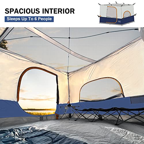 KAMPKEEPER Camping Inner Tent for 10x10 Straight Leg Canopy, Vented Roof, Khaki M60374