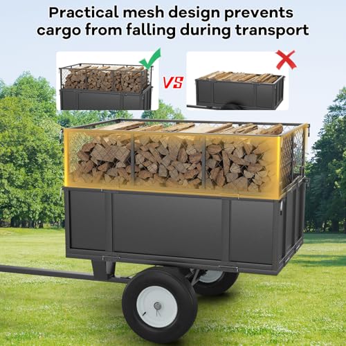 Heavy Duty Utility Trailer 750lbs Capacity 17 Cu. Ft. ATV Dump Trailer with Removable Sides Q9722
