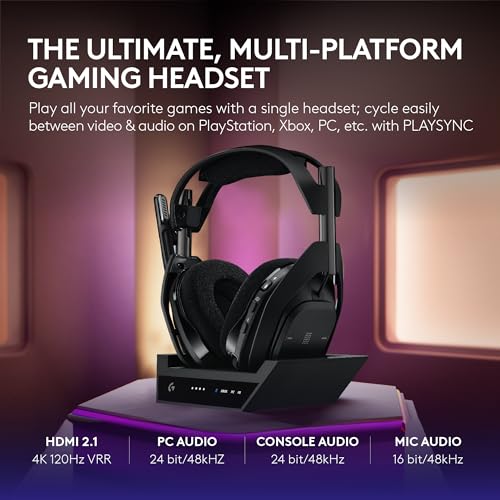 Logitech G Astro A50 Wireless Gaming Headset + Base Station for PS5, Xbox, PC V69935