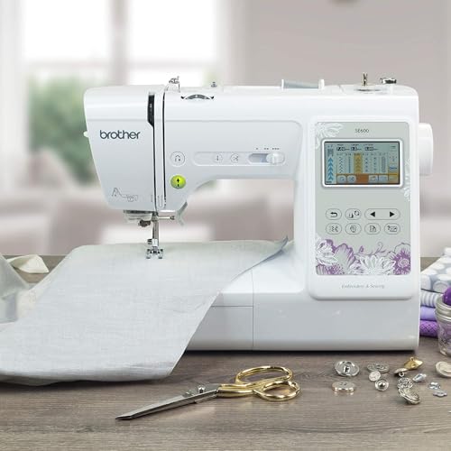 Brother SE600 Sewing and Embroidery Machine, Computerized, 80 Designs W475587