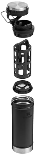Stanley Travel Mug with French Press 16 oz, Insulated Stainless Steel, Black A45482