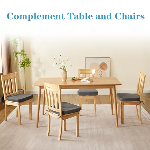 Chair Cushions for Dining Chairs Set of 4, Non Slip with Ties, Black H39445