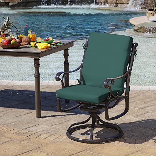 Arden Outdoor Dining Chair Cushion, 20 x 20, Rain-Proof, Peacock Blue Green Texture J4105
