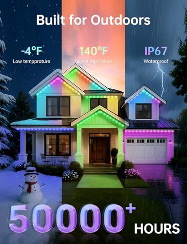 Permanent Outdoor Lights RGB+IC Christmas Eave Lights 30ft IP68 Waterproof O446