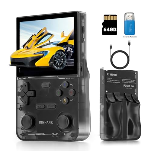 Kinhank K36 Retro Handheld Game Console with 9000+ Games, 64GB TF Card, 3.5 Inch IPS Screen (Black) U2328