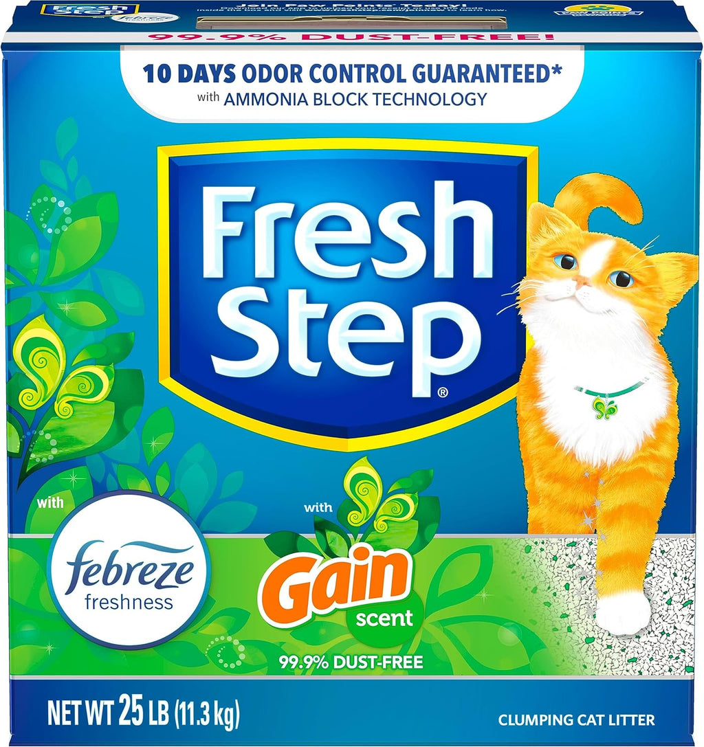 Fresh Step Clumping Cat Litter with Febreze Gain Scent, 25 lbs F867