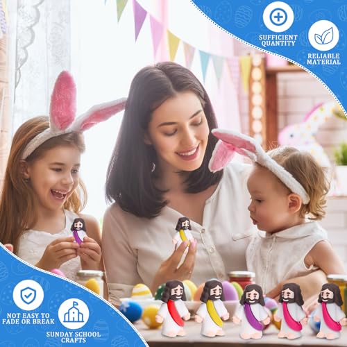 100 Pack Mini Jesus Figurines Bulk Religious Toys for Church Sunday School Craft Multicolor P7894