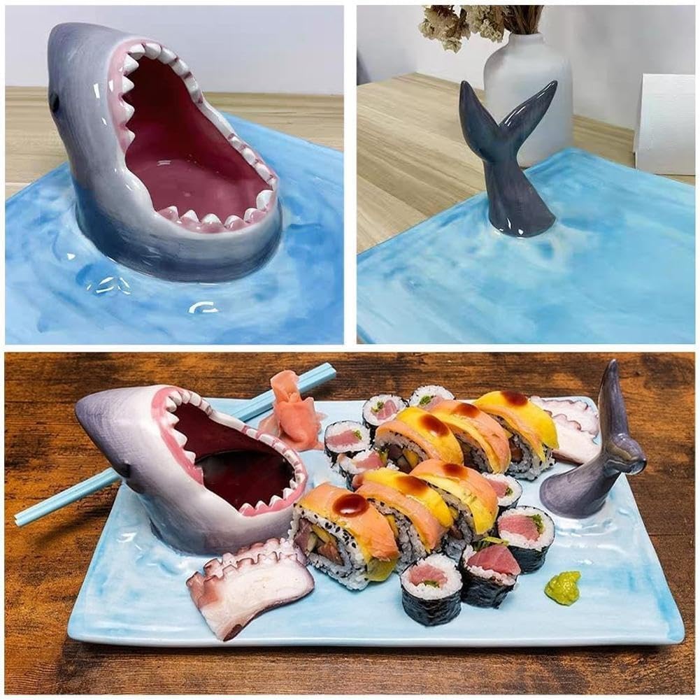 Shark Sushi Plate Handmade Ceramic Platter A7881