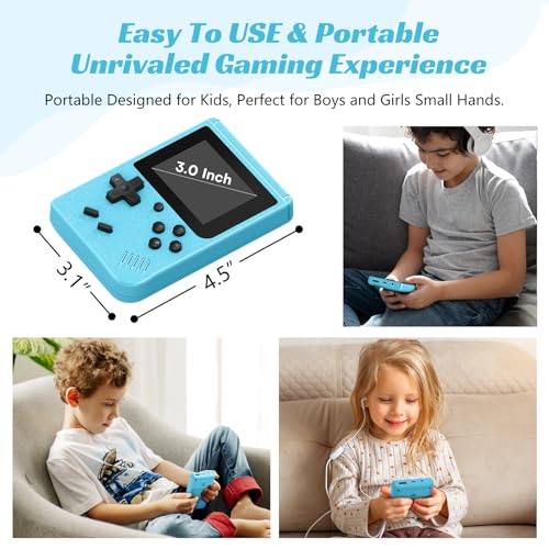 Retro Handheld Games Console with 400 Built-in Games, 3.0 Inch IPS Screen, Gray N346564
