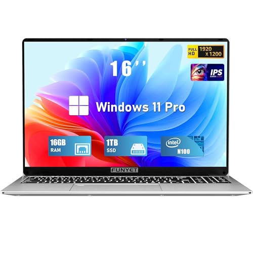 16 Inch Gaming Laptop, Windows 11 Pro, 16GB RAM 512GB SSD, Backlit Keyboard K261368