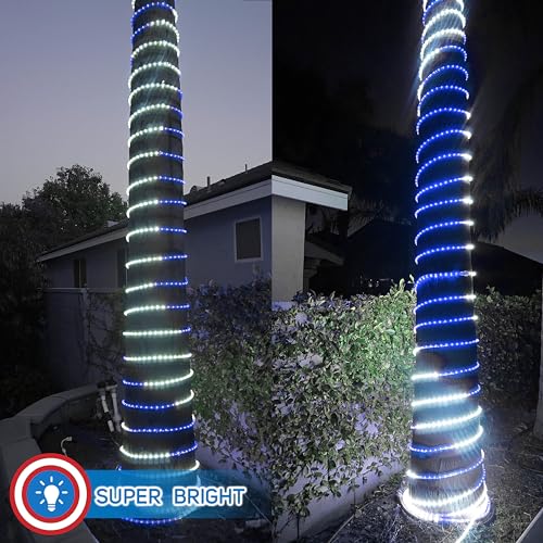 Russell Decor LED Rope Lights Red White Blue 30ft with Remote Control C9460