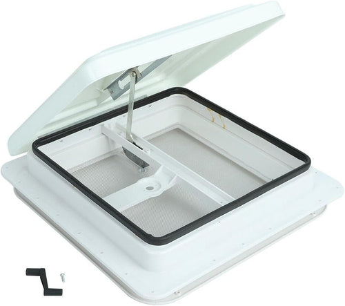 14" Universal RV, Trailer, Camper Roof Vent White Lid Roof Vent with White lid Inner for Garnish Ring