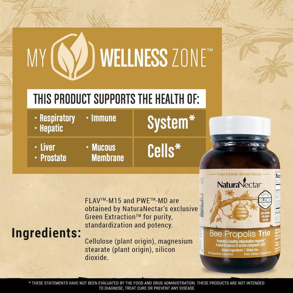 NaturaNectar Trio Bee Propolis 60 Capsules L92675