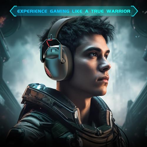 Wireless Gaming Headset with Noise Canceling Mic for PS5, PS4, PC, Switch - Black P129