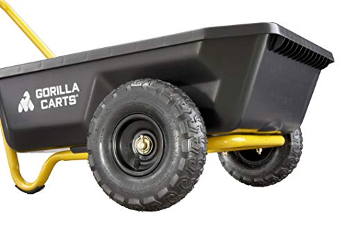 Gorilla Carts GCR-4 Poly Dump Cart, 2-Wheel Garden Wagon, 4 cu ft, 300 lb Capacity R599423