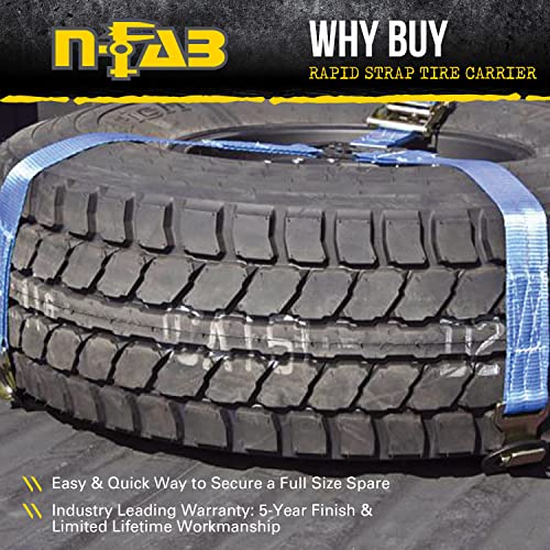 N-Fab Rapid Strap Truck Bed Tire Carrier Gloss Black BM1TSBK V99654