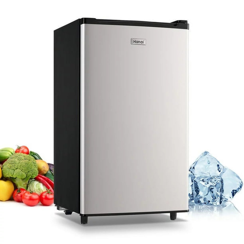 WANAI Mini Refrigerator 3.2 Cu.Ft, Single Door, Adjustable Removable Shelves Refrigerator Suitable For Dorm,Office,Living room Freezer Energy Saving for Garage Apartment Kitchen or Business, Black