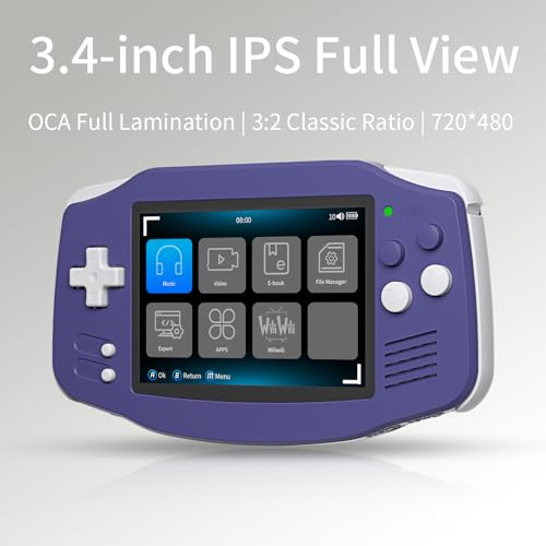 RG34XX Retro Handheld Game Console 3.4" IPS Screen 32G Linux 64-bit System with Protecting Bag (Indigo) H435680