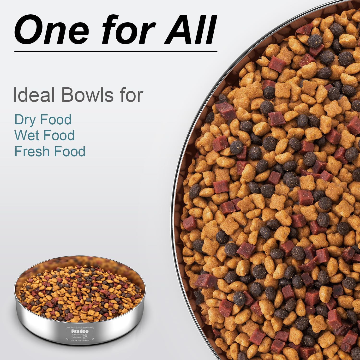 Stainless Steel Dog Bowl with Non-Slip Rubber Base, 42oz J999447