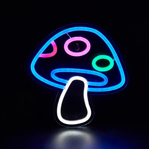 LED Neon Mushroom Sign USB Powered Night Light for Kids Room Decor F370