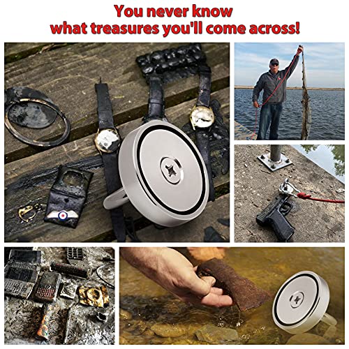 FINDMAG Magnet Fishing Kit with Case 1000 LBS Neodymium Round Magnet D111