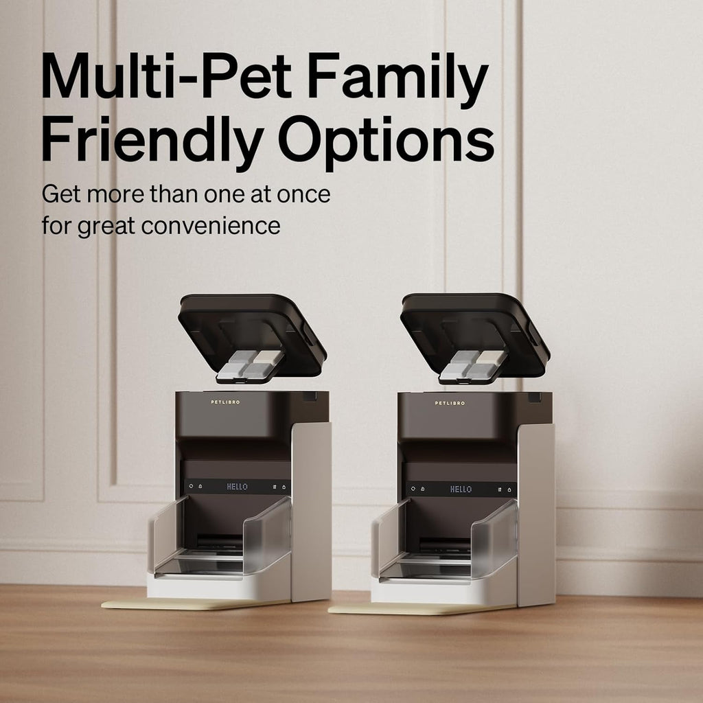 PETLIBRO RFID Automatic Cat Feeders 2 Pack, 5G Wi-Fi, 3L with Light Collar Tag T68367