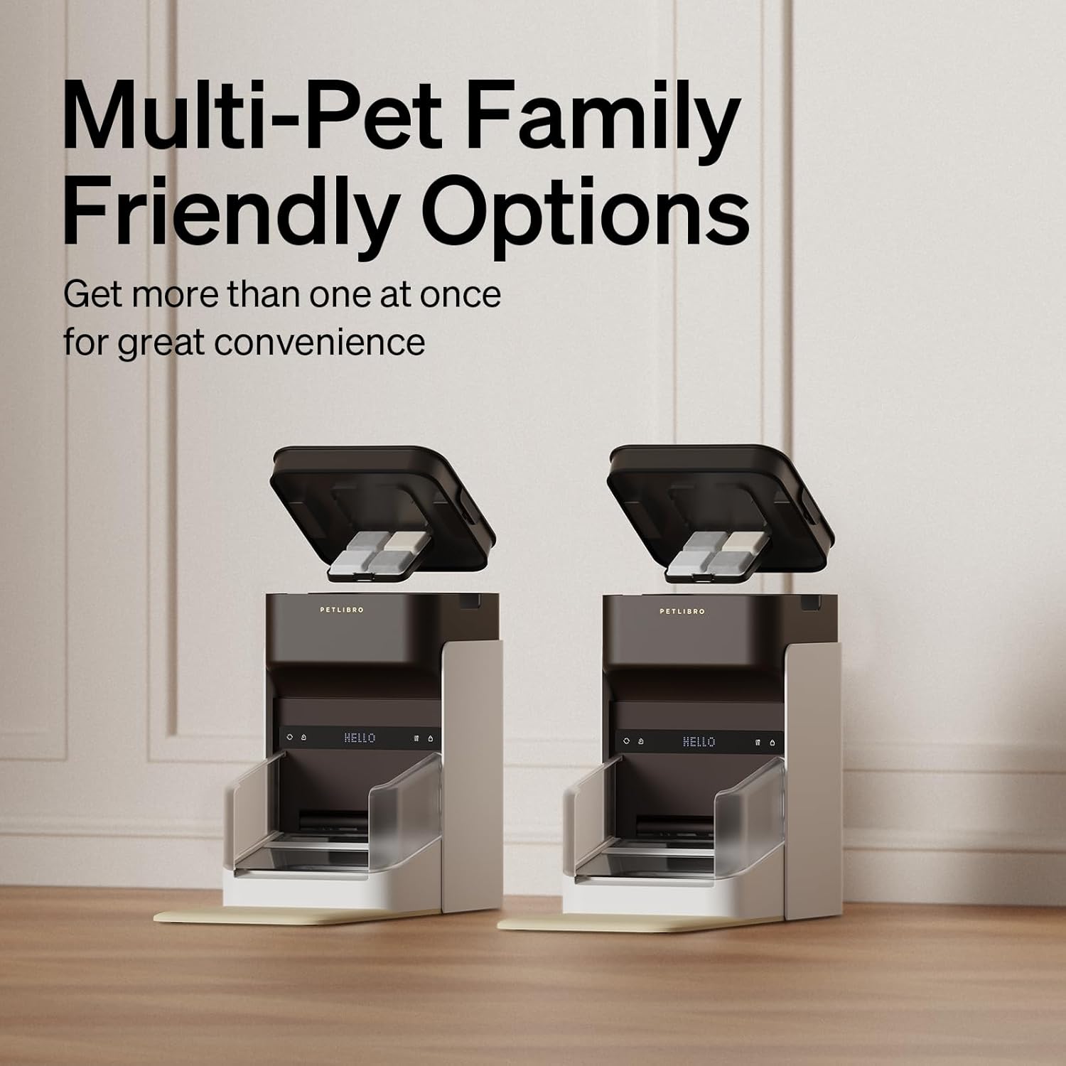 PETLIBRO RFID Automatic Cat Feeders 2 Pack, 5G Wi-Fi, 3L with Light Collar Tag T68367