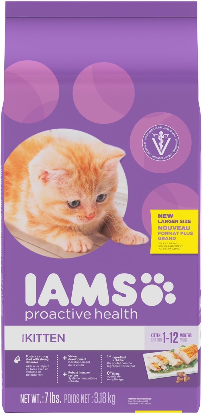 Iams PROACTIVE HEALTH Healthy Kitten Dry Cat Food with Chicken, 7 lb. Bag