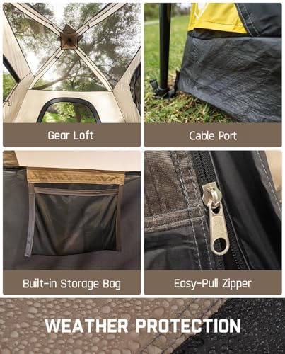 Fanttik Outdoor Camping Tent 4/6/8/10 Person Instant Cabin with Rainfly & Carry Bag G367