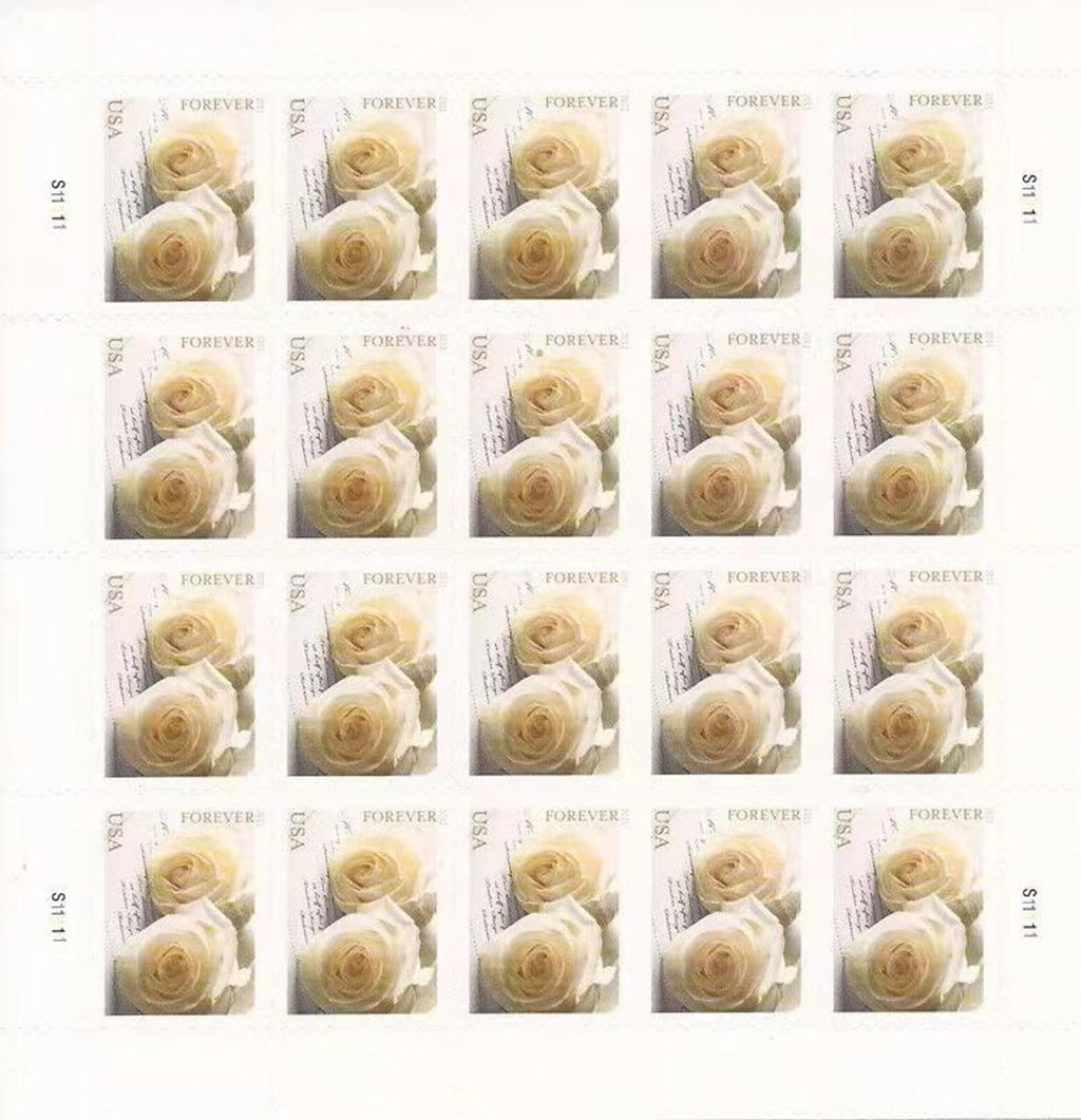 Wedding Roses Love Forever Postage Book of 20 Self-Stick Stamps R349