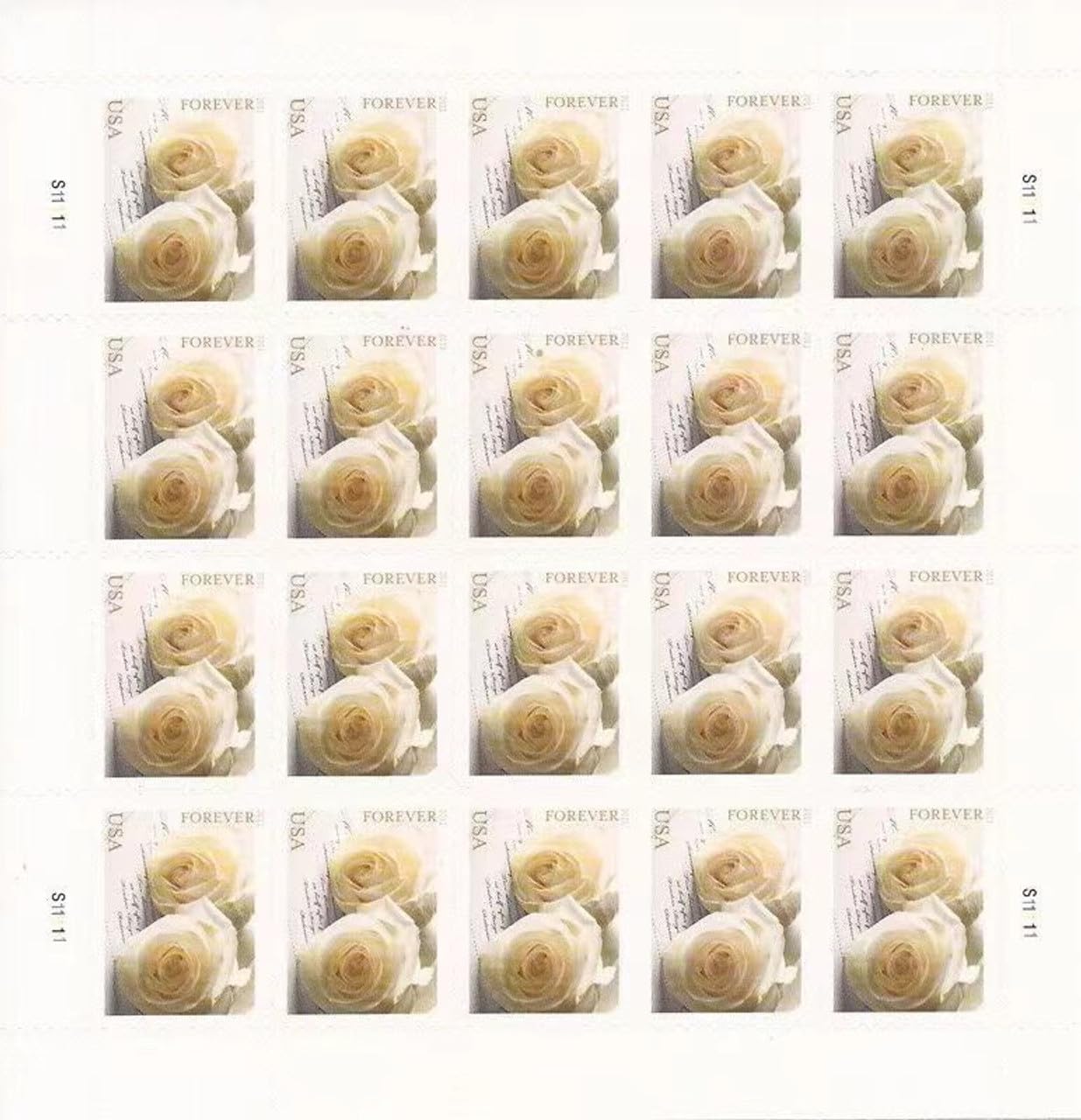Wedding Roses Love Forever Postage Book of 20 Self-Stick Stamps R349