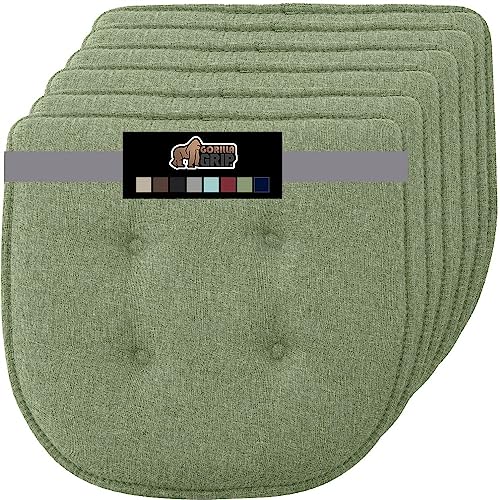 GORILLA GRIP Slip Resistant Chair Cushions, Memory Foam, Set of 2, Beige W525