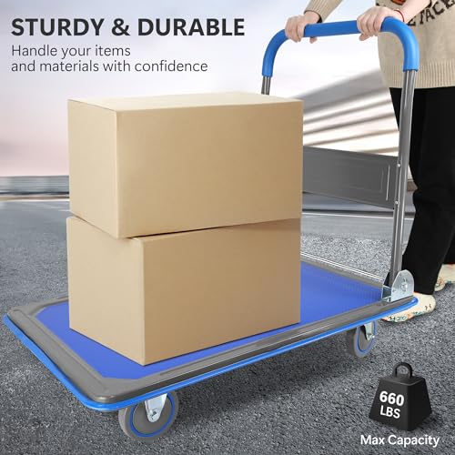 Foldable Push Cart Dolly 330 lbs Capacity Heavy Duty N9648
