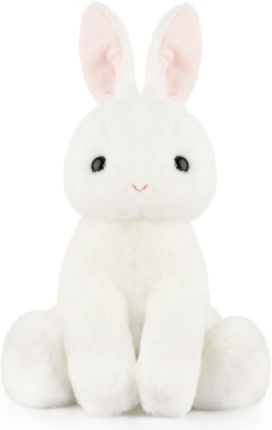 Rabbit Bunny Stuffed Animals Plush Toys with Pink Ears for Kids Girls Boys Girls Babies Birthday Easter Christmas Bedtime Gifts, Off White